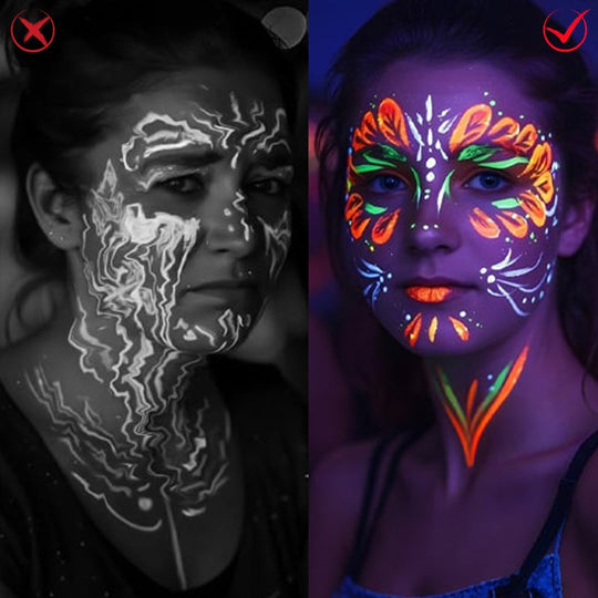 8-Color UV Glow Face & Body Paint Markers