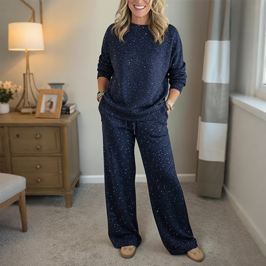 ⭐Time-Limited Special 50% Off⏰Women's Glitter Pullover Sweater & Pants 2-Piece Set