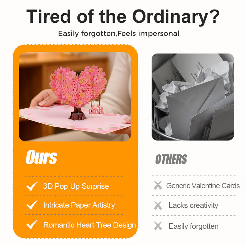 💝3D Valentine's Da Heart Tree Greeting Card✨