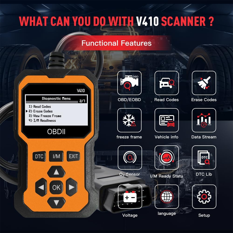 ⏰40% Off!🔧 Plug it in and scan! Professional-grade OBD2 diagnostic tool.  Even beginners can easily maintain their vehicles.⚡