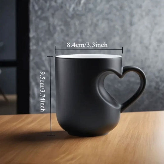 Perfect  Gift for Her✨Heat Sensitive Color Changing Magic Mug-Heart Shaped Handle Ceramic Coffee Cup