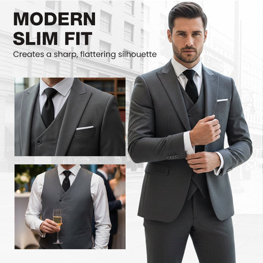 👔🕴️Men's Slim-Fit 3-Piece Suit Set – Tailored Fit, Premium Fabric & Perfect for Formal Occasions