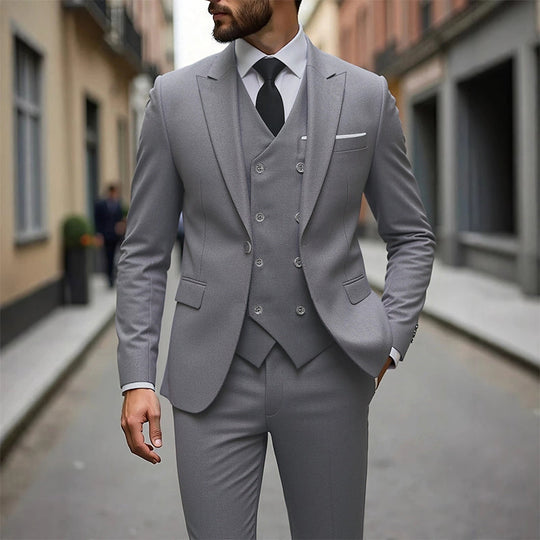 👔🕴️Men's Slim-Fit 3-Piece Suit Set – Tailored Fit, Premium Fabric & Perfect for Formal Occasions
