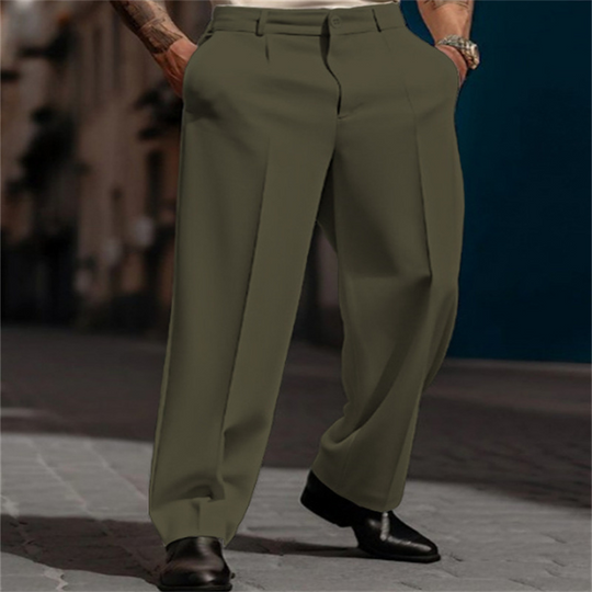 🥳Men's Casual Wide-Leg Pants – Breezy pleated front, easy pull-on style👖