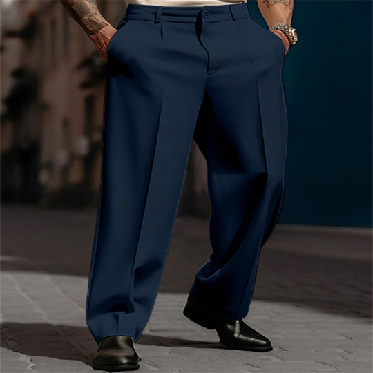 🥳Men's Casual Wide-Leg Pants – Breezy pleated front, easy pull-on style👖
