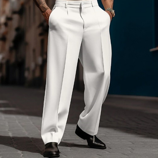 🥳Men's Casual Wide-Leg Pants – Breezy pleated front, easy pull-on style👖