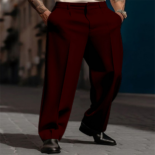 🥳Men's Casual Wide-Leg Pants – Breezy pleated front, easy pull-on style👖