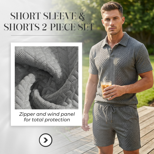 💞50K+ SOLD!💥👴🩳Men's Diamond Print 2-Piece Set – Ready in seconds! Soft, breathable top with easy shorts. No fuss, just style. Perfect for garden BBQs or coffee dates.