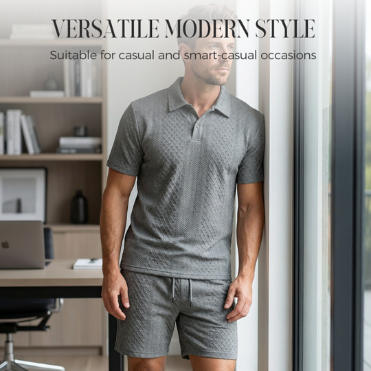 💞50K+ SOLD!💥👴🩳Men's Diamond Print 2-Piece Set – Ready in seconds! Soft, breathable top with easy shorts. No fuss, just style. Perfect for garden BBQs or coffee dates.