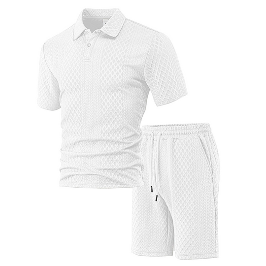 💞50K+ SOLD!💥👴🩳Men's Diamond Print 2-Piece Set – Ready in seconds! Soft, breathable top with easy shorts. No fuss, just style. Perfect for garden BBQs or coffee dates.