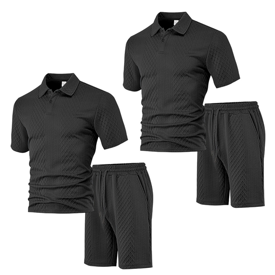 💞50K+ SOLD!💥👴🩳Men's Diamond Print 2-Piece Set – Ready in seconds! Soft, breathable top with easy shorts. No fuss, just style. Perfect for garden BBQs or coffee dates.