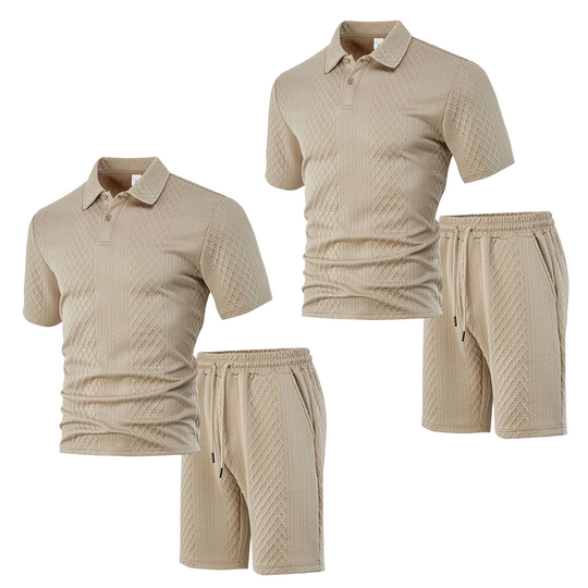 💞50K+ SOLD!💥👴🩳Men's Diamond Print 2-Piece Set – Ready in seconds! Soft, breathable top with easy shorts. No fuss, just style. Perfect for garden BBQs or coffee dates.