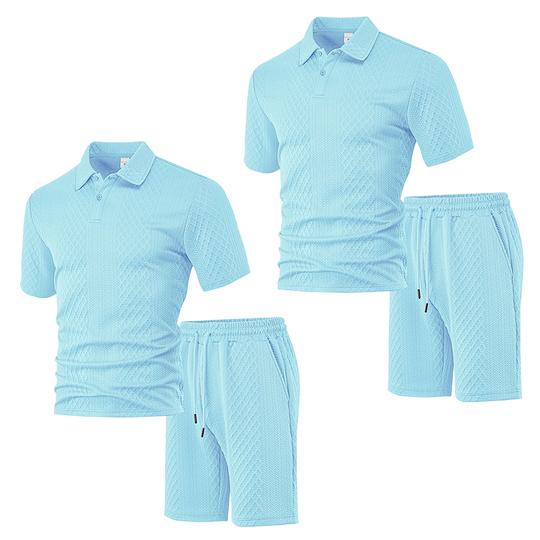💞50K+ SOLD!💥👴🩳Men's Diamond Print 2-Piece Set – Ready in seconds! Soft, breathable top with easy shorts. No fuss, just style. Perfect for garden BBQs or coffee dates.