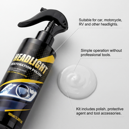 🔥Hot sale -50% OFF🚗 Professional Headlight Polish & Sealant Kit | Restore & Protect Headlights in Minutes(Bonus towel included with every purchase!)