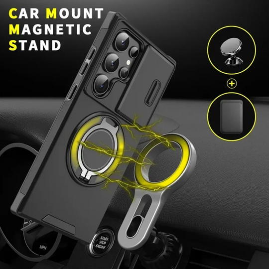 🥳2026 HOT SALE🥳💞50K+ SOLD!🎬🔥3-in-1 Magnetic Case for Samsung – Snap & Go Stand + Raised Camera Guard + Full Protection. Your all-in-one daily shield. 🛡️🧲