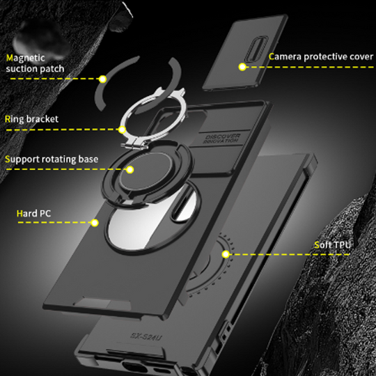 🥳2026 HOT SALE🥳💞50K+ SOLD!🎬🔥3-in-1 Magnetic Case for Samsung – Snap & Go Stand + Raised Camera Guard + Full Protection. Your all-in-one daily shield. 🛡️🧲