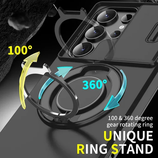 🥳2026 HOT SALE🥳💞50K+ SOLD!🎬🔥3-in-1 Magnetic Case for Samsung – Snap & Go Stand + Raised Camera Guard + Full Protection. Your all-in-one daily shield. 🛡️🧲