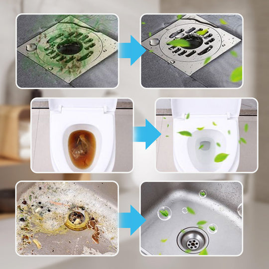50% OFF Powerful Cleaning Effervescent Tablets for Pipe, Fast Dissolve Hair Grease Clogs, Deodorizing Antibacterial Pipe Cleaner for Sink Toilet Floor Drain