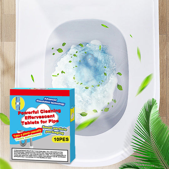 50% OFF Powerful Cleaning Effervescent Tablets for Pipe, Fast Dissolve Hair Grease Clogs, Deodorizing Antibacterial Pipe Cleaner for Sink Toilet Floor Drain