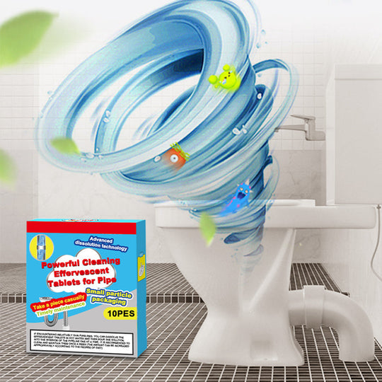 50% OFF Powerful Cleaning Effervescent Tablets for Pipe, Fast Dissolve Hair Grease Clogs, Deodorizing Antibacterial Pipe Cleaner for Sink Toilet Floor Drain