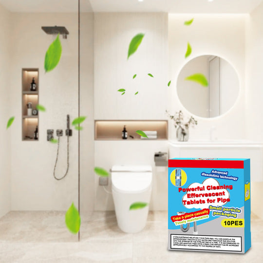 50% OFF Powerful Cleaning Effervescent Tablets for Pipe, Fast Dissolve Hair Grease Clogs, Deodorizing Antibacterial Pipe Cleaner for Sink Toilet Floor Drain