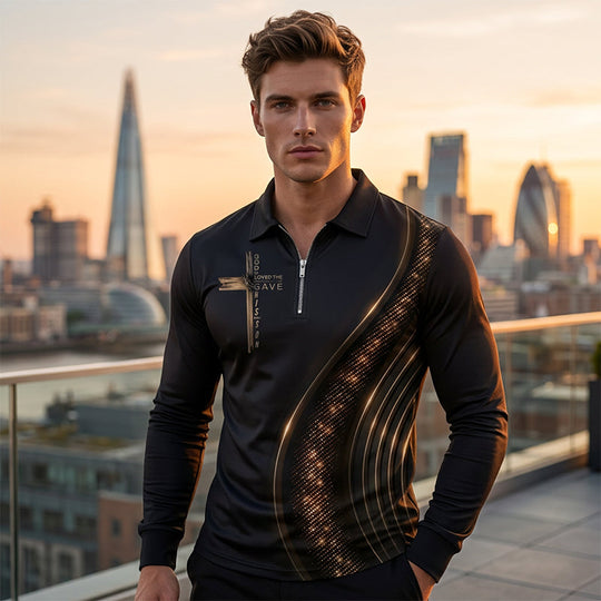 👕 50% OFF NOW! 🔥 Men's Casual Retro Long Sleeve Zip-Up Polo Shirt – Classic Style, Soft Fabric & Perfect for Daily Wear 🏠