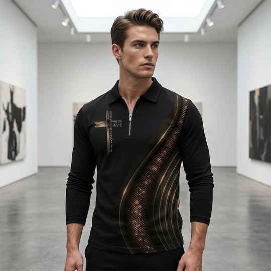 👕 50% OFF NOW! 🔥 Men's Casual Retro Long Sleeve Zip-Up Polo Shirt – Classic Style, Soft Fabric & Perfect for Daily Wear 🏠
