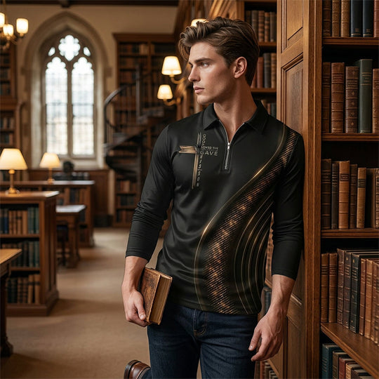 👕 50% OFF NOW! 🔥 Men's Casual Retro Long Sleeve Zip-Up Polo Shirt – Classic Style, Soft Fabric & Perfect for Daily Wear 🏠