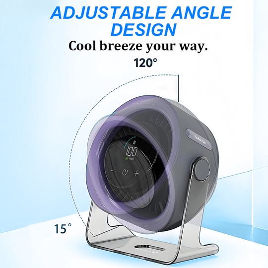 [Heatwave Essential] Desk Fan with LED Display USB Powered Portable 100 Speeds 120' Tilt Quiet Long Battery Life Oscillating Table Fan for Bedroom Office Home Camping
