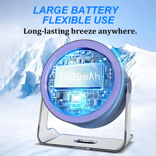 [Heatwave Essential] Desk Fan with LED Display USB Powered Portable 100 Speeds 120' Tilt Quiet Long Battery Life Oscillating Table Fan for Bedroom Office Home Camping