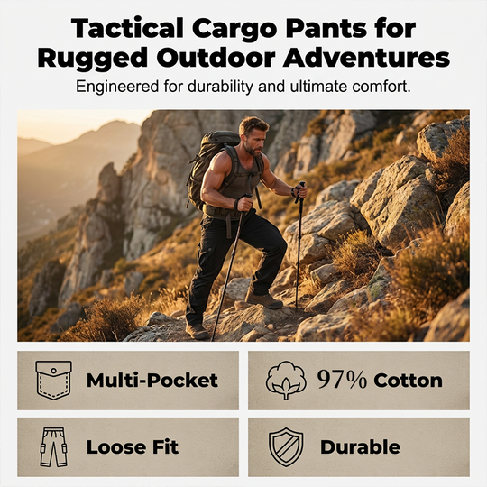 👖 40% OFF NOW! 🛠️ Men's Cotton Cargo Tactical Pants – Multi-Pocket, Reinforced Construction & Adjustable Waist