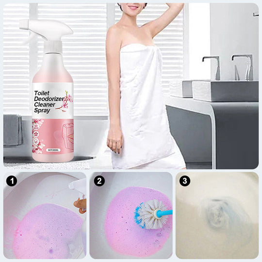 🚽 Toilet Deodorizer Cleaner Spray – Sparkle in Seconds, Fresh All Day! ✨💧 Strong decontamination + lasting fragrance – your toilet’s new best friend. 🌸💪