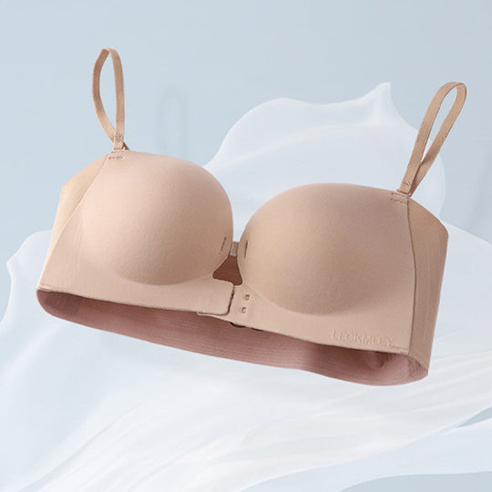 LUCKMEEY Womens Strapless Front Closure Bra Push Up Lift Bra Padded Add Cup