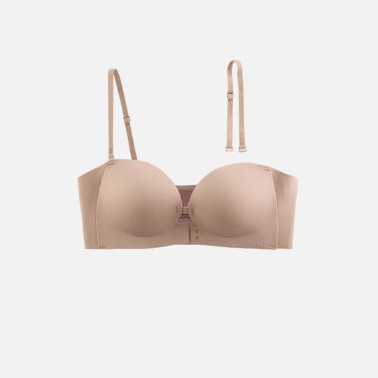 LUCKMEEY Womens Strapless Front Closure Bra Push Up Lift Bra Padded Add Cup