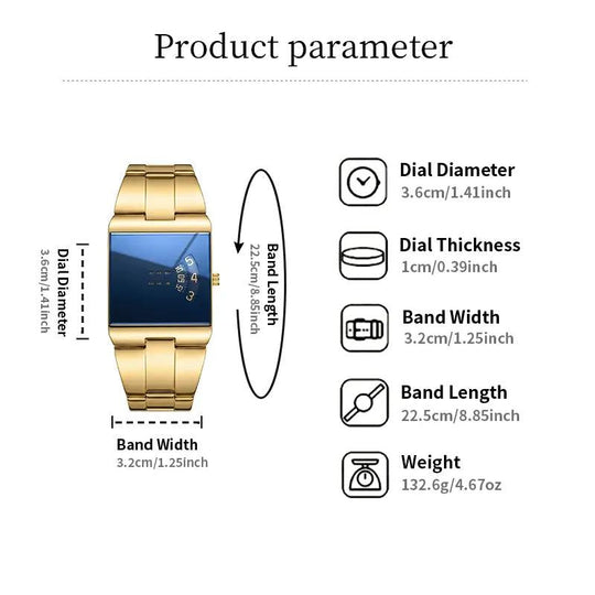 🏆 LIMITED-TIME 50% OFF! ⌚ Men's Square Quartz Watch – modern case, stainless steel band & waterproof. Versatile for everyday & business! 💼