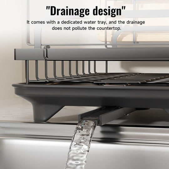 💕Free Shipping✈️2-Tier Dish Rack with Drainboard – Large Capacity & Fast Drying 🍽️💧