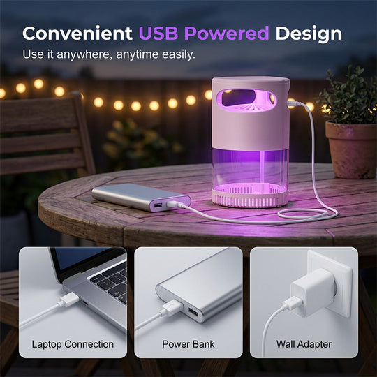 🦟50K+ sold!  UV Mosquito Killer Lamp – quiet, USB, chemical-free