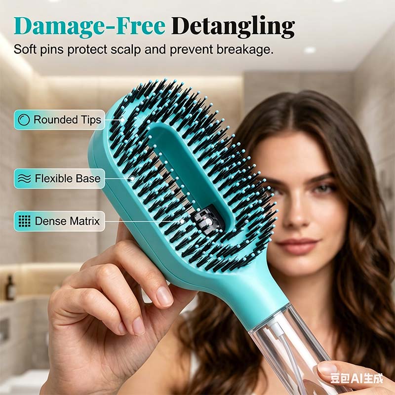 🪮💦Last Day Special Price:£ 9.99!!!🔥Anti-Static Hair Brush with Built-in Sprayer