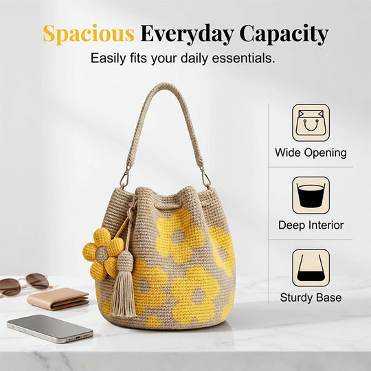 🔥2026 HOT SALE🔥【Limited Offer】50% Off ✨Crochet Bucket Bag for Women——One tote. Endless summer vibes.🌼