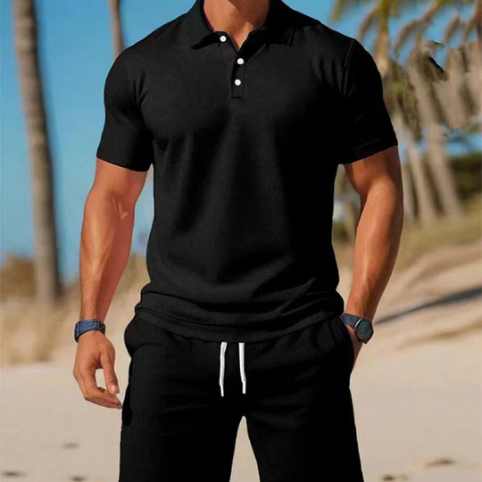 🔥While Supplies Last 50% OFF!🎉 Men's Summer 2-Piece Polo & Shorts Set