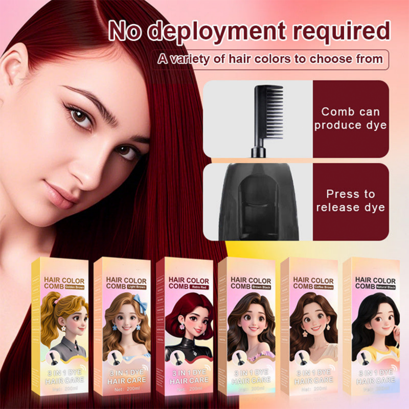 🔥Last Day Sale 35% OFF!🎉3-in-1 Hair Dye Comb