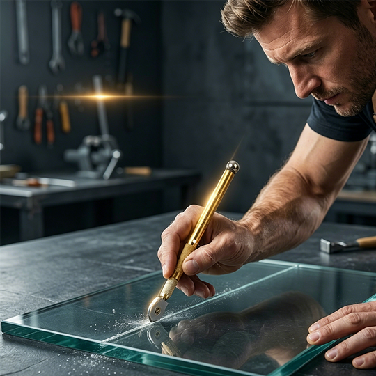 🏠 LIMITED-TIME 50% OFF! ✨Professional pen-style glass cutter – Carbide wheel, ergonomic grip, and precise cutting – perfect for mirrors, windows, or glass art