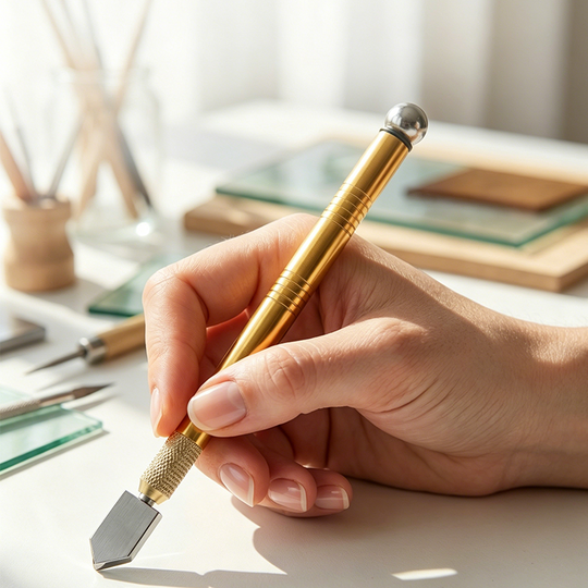 🏠 LIMITED-TIME 50% OFF! ✨Professional pen-style glass cutter – Carbide wheel, ergonomic grip, and precise cutting – perfect for mirrors, windows, or glass art