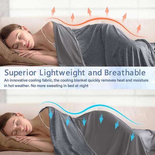 🏆LAST DAY SALE 40% OFF!!💕Smart Cooling Blanket❄️ Lightweight • Breathable • For Hot Sleepers & Night Sweats 😴