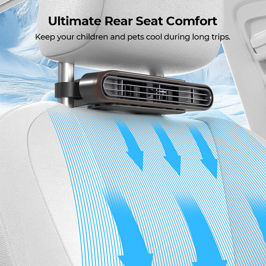 BreezGo™ Car Seat Fan 🌬️ – 3-Speed Rechargeable Clip-On Fan with 3000mAh Battery 🔋 | USB-C Charging ⚡ for Cars 🚗, Golf Buggies 🛺 & Campervans 🏕️