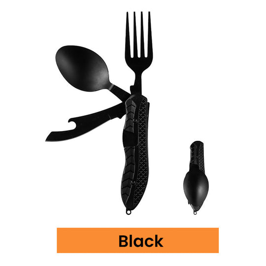 UP TO 50% OFF! 🏆 4-in-1 Folding Tableware Set – Compact, Stainless Steel, Multi-Tool
