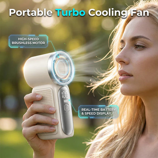 Mini Handheld Fan with LED Display|  6 speeds, 10.7 hours of cool| Weighs nothing – goes anywhere