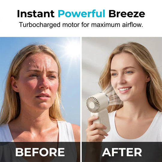Mini Handheld Fan with LED Display|  6 speeds, 10.7 hours of cool| Weighs nothing – goes anywhere