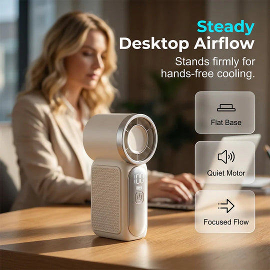 Mini Handheld Fan with LED Display|  6 speeds, 10.7 hours of cool| Weighs nothing – goes anywhere