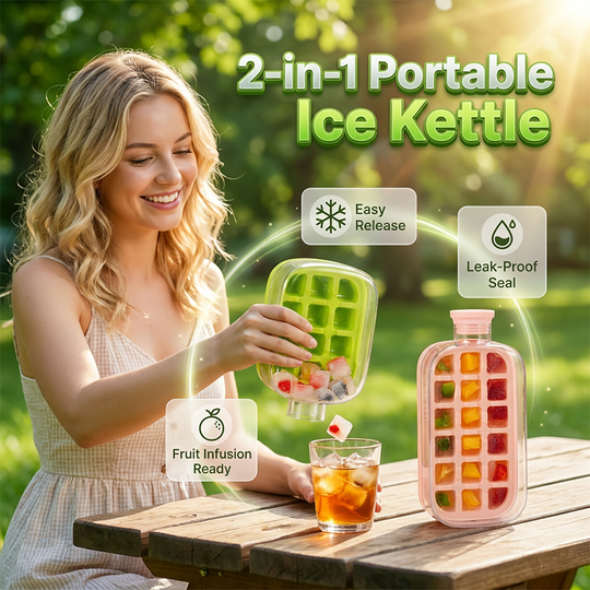 2-in-1 Ice Cube Maker Water Bottle Built-In Ice Tray, Food-Grade Silicone, Bpa-Free. Make Ice & Store Water In One Bottle – Ideal For Gym, Office & Travel! ‍♂